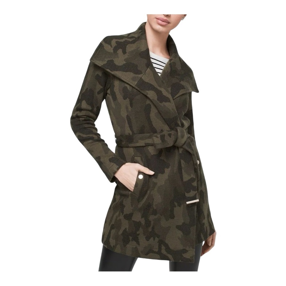 White House Black Market camo Long Sleeve Sweater Coat size XS